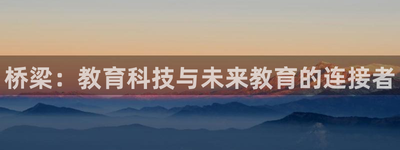 龙八国际娱乐靠谱吗：桥梁：教育科技与未来
