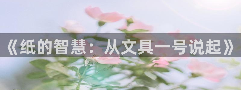 龙八国际电子游戏：《纸的智慧：从文具一号